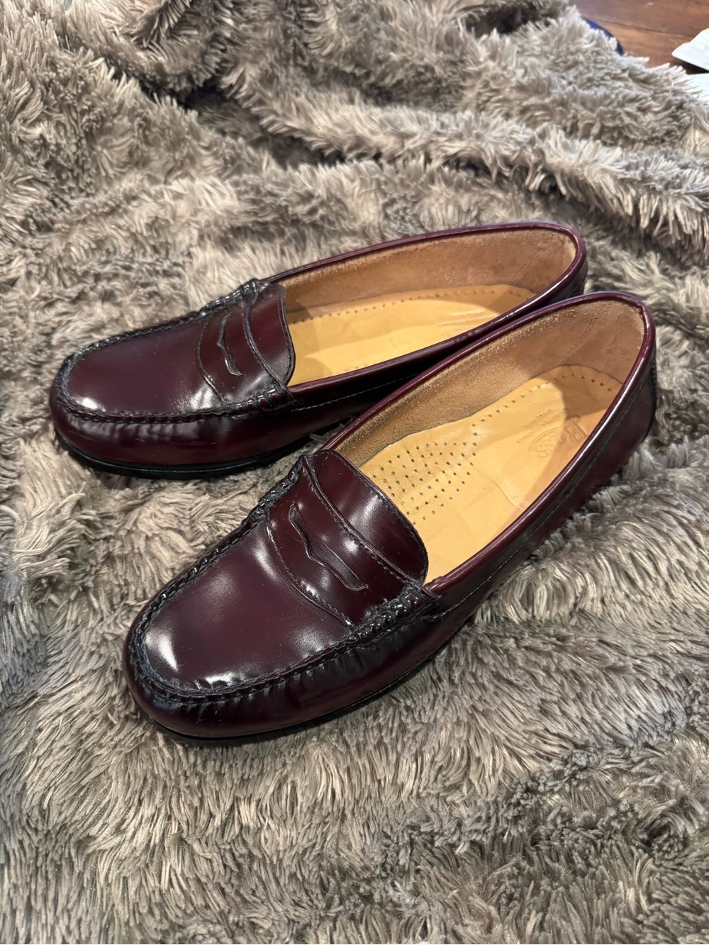G.H. Bass & Co. Women's Penny Loafers in Burgundy - Picture 2 of 8